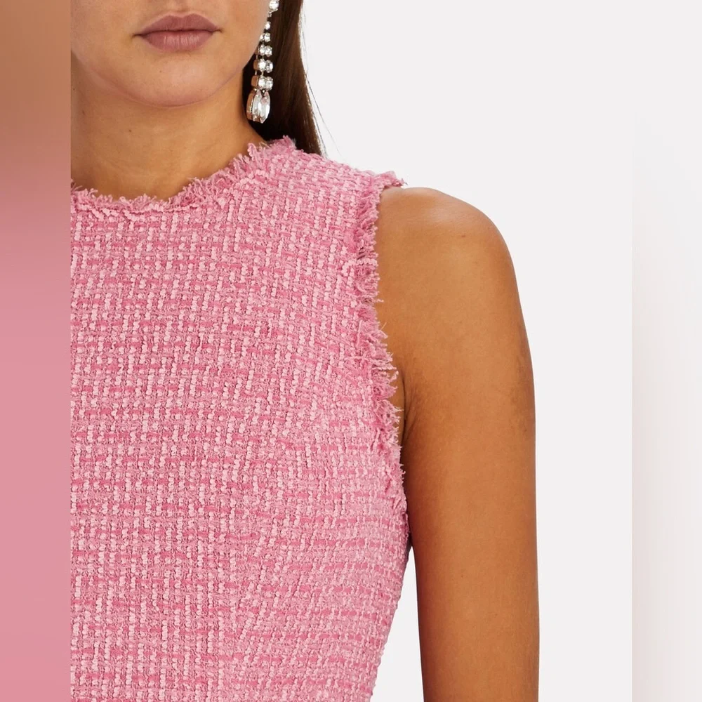NWT Balmain Pink Sleeveless Tweed Dress - Picture 8 of 9